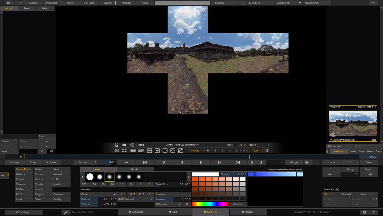 SCRATCH VR & Rig removal on 6K equirectangular footage » ASSIMILATE