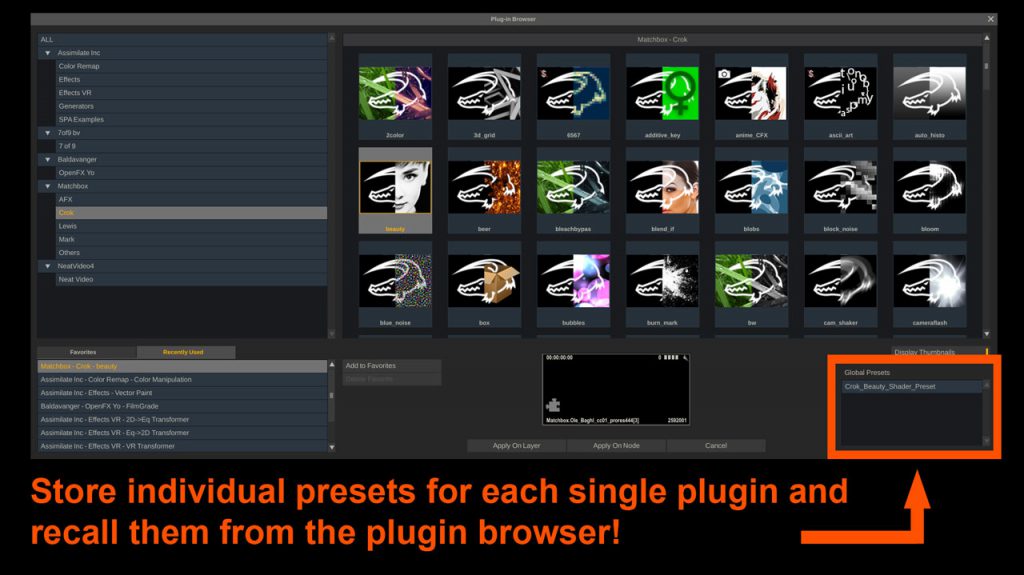 Did you know... that you can store global plugin presets? » ASSIMILATE